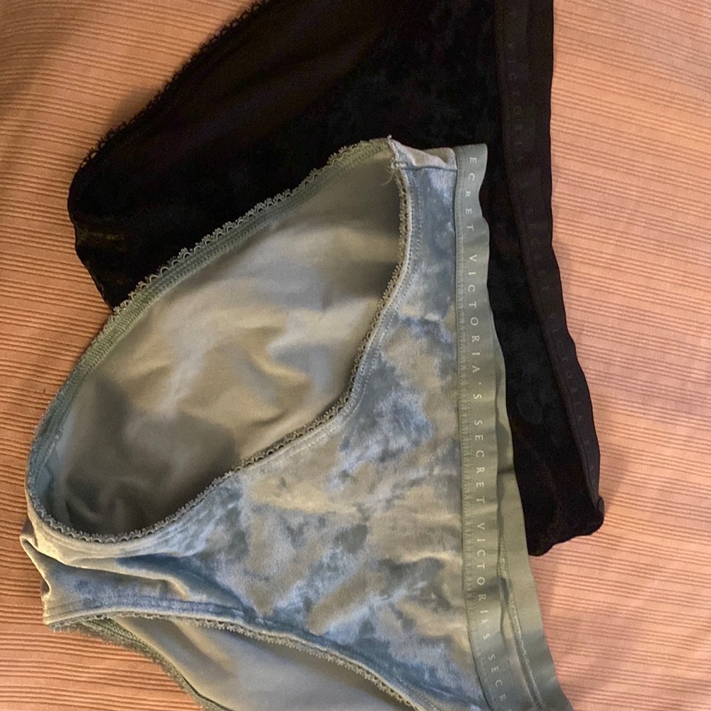 Sage green crushed velvet Victoria Secret underwear